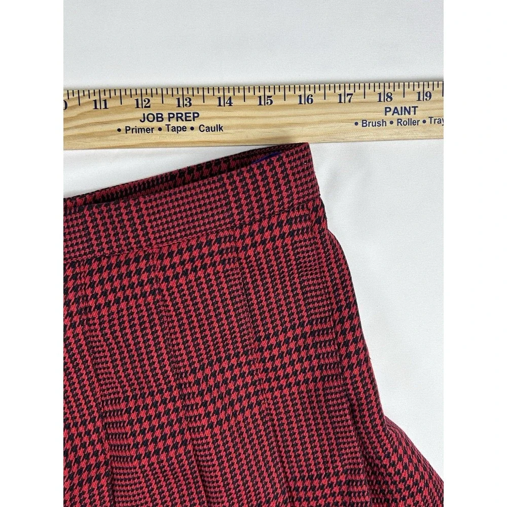 Vtg Y2K Miley Cyrus Max Azria Red Plaid Pleated Micro Mini Skirt Sz 11 Holiday‎